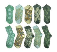 YSDYY 10 Pairs Of Women'S Socks, Creative Design Socks, Floral Pattern Socks, Retro Socks, Soft Elastic Socks