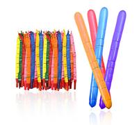 YSDYY 100 Pieces Colorful Long Strip Balloons with Blow Tube, Rocket Balloons, Twisted Latex Flying whistles for party decoration, birthday, wedding, christmas decoration