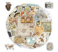 YSDYY 100 Retro Travel Map Stickers, Creative Diary Stickers, Funny Scrapbook Stickers, Diy Suitcase Notebook Decoration Stickers