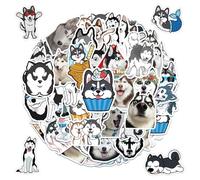YSDYY 100 Sheets Of Cartoon Husky Stickers, Cute Dog Stickers, Vinyl Waterproof Graffiti Stickers, Scrapbook Stickers, Laptop Stickers, Diy Decoration Stickers