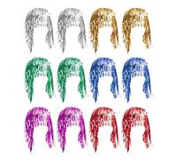 YSDYY 12 Pieces Of Foil Wig, Shiny Wig, Performance Props, Role-Playing Accessories, Ladies Party Wigs