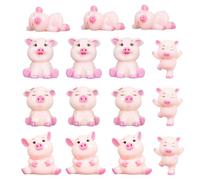 YSDYY 12 Pieces Of Piggy Ornaments, Car Decoration Ornaments, Cute Cartoon Ornaments, Resin Crafts, Home Decoration