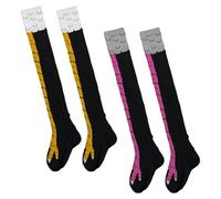 YSDYY 2 Pairs Of Chicken Paw Print Socks, Creative Cartoon Socks, Funny Socks, Interesting Socks, Over-The-Knee Socks, Role-Play Accessories