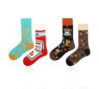 YSDYY 2 Pairs Of Fun Pattern Socks, Colorful Ab Pattern Socks, Comfortable And Breathable Cotton Socks, Fashionable Sports Socks, Unisex Long Socks