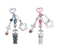 YSDYY 2 Pieces Flocked Kitten Pendants, Cute Animal Decorative Pendants for Girls