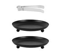 YSDYY 2 Pieces Of Black Iron Candle Holders And 1 Piece Of Candle Clip, Aromatherapy Candle Tray, Home Decoration Ornaments, Candle Stand