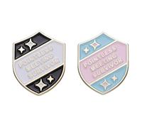 YSDYY 2 Pieces of Letter Shield Brooches, Creative Personalized Brooches, Fashion Brooches, Metal Brooches, Gift Brooches