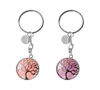 YSDYY 2 Pieces Of Life Tree Crystal Key Ring, Tree Tree Pendant Key Ring, Diy Clothing Accessories, Creative Crystal Key Ring, Fashion Key Ring