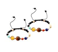 YSDYY 2 Pieces Of Planet Theme Bracelets, Beaded Bracelets, Woven Bracelets, Fashion Bracelets, Creative Personalized Bracelets, Gift Bracelets