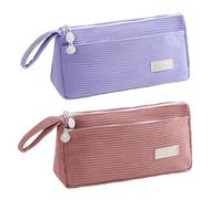 YSDYY 2 Pieces of Retro Pen Bag, Corduroy Pen Bag, Cute Stationery Bag, Large Capacity Pen Bag, Simple Pen Bag