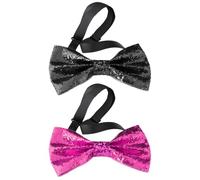 YSDYY 2 Pieces Of Shiny Bow Tie, Bow Tie, Adjustable Bow Tie, Party Clothing Accessories, Sequin Bow Tie