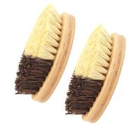 YSDYY 2 Pieces Oval Cleaning Brush, Wooden Handle Brush, Stiff Bristle Brush, Kitchen Stain Removal Cleaning Brush, Tableware Cleaning Brush, Fruit And Vegetable Cleaning Brush