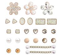 YSDYY 27-Pack DIY Decorative Shoe Accessories - Crystal Diamond & Pearl Flowers, Wrist Straps, Sandal Decorations for Girls & Boys
