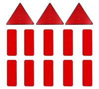 YSDYY 3 Pieces Triangular Red Reflective Cards, 10 Red Reflective Stickers, Multi-Purpose Car Trailer Safety Accessories