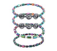 YSDYY 4-Pack Adjustable Black Gallstone Anklet, Fashion Ankle Bracelet Beaded Elastic Beach Daily Essential Anklet for Fashion Men, Women