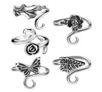 YSDYY 4 Piece Crochet Rings, Open Crochet Rings, Hand Knitting Accessories, Knitted Rings, Adjustable Crochet Rings, Yarn Tension Holder