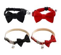 YSDYY 4 Pieces Bow Bell Collar, Pet Collar, Adjustable Collar, Pet Dressing Supplies, Cute Cat Collar