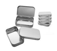 YSDYY 4 Pieces Metal Storage Box With Lid, Frosted Rectangular Iron Box, Small Parts Storage Box, Playing Card Storage Box, Multi-Purpose Storage Box