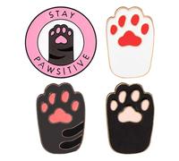 YSDYY 4 Pieces of Cartoon Cat Paw Brooches, Cute Brooches, Metal Creative Brooches, Decorative Brooches, Women's Brooches