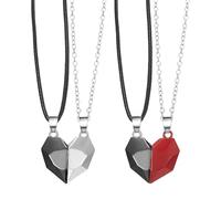 YSDYY 4 Pieces of Love Magnetic Necklaces, Creative Pendant Necklaces, Simple Necklaces, Fashionable Personality Necklaces, Couple Necklaces