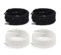 YSDYY 4 Plush Shoelaces, Cute Snowflake Plush Shoelaces, 120 Cm Long Shoelaces, Elastic Replacement Shoelaces, Sneakers, Canvas Shoes Shoelaces