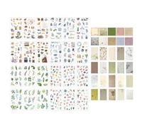 YSDYY 4 Stickers, 1 Pack Of Material Paper, Scrapbook Stickers, Diy Water Cup Notebook Decoration Stickers, Cute Cartoon Stickers, Hand Account Diary Stickers