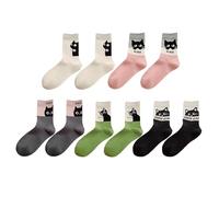 YSDYY 5 Pairs Of Cat Socks, Fun Cat Socks, Cute Slipper Socks, Cartoon Cat Sleeping Socks, Thickened Thermal Socks, Gift Socks For Girls