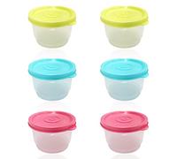 YSDYY 6-Piece Food Storage Containers with Lid Storage Containers Set, Kitchen Leak-proof Food Container Set, Reusable, Stackable, for Microwaves, Freezer Safe and Dishwasher (160 ml),Blue,cyan,pink