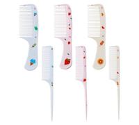 YSDYY 6 Pieces Children'S Combs, Plastic Fine-Toothed & Wide-Toothed Combs, Cute Printed Design, Suitable For Daily Use & Styling
