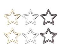 YSDYY 6 Pieces Of Star-Shaped Connecting Buckle, Caravan, Metal Spring Buckle, Multi-Function Metal Buckle, Suitable For Clothing, Bags, Pendants, Keys