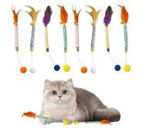 YSDYY 8 Pieces Colorful Rope Feather Teething Sticks, Cat Toys, Pet Supplies, Cat Chew Toys, Creative Pet Toys