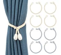YSDYY 8 Pieces Of Simple Curtain Straps, Curtain Accessories, Hand-Woven Straps, Adjustable Curtain Straps, Curtain Decorative Straps