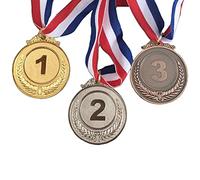 YSDYY Pack of 3 Number Medals, Metal Medallions, Winning Rewards, Kids Sports Competition Awards, Game Competition Awards, Gold Silver Bronze Medals with Ribbons, Rounded Edges