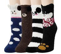 YSense Snug Women Fluffy Socks Gifts Winter Warm Thick Cozy Thermal Socks Fuzzy Cute Animal Bed Socks for Women and Girls Best Present Ideas for Christmas Valentine's Day Mother's Day