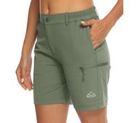YSENTO Ladies Hiking Walking Lightweight Cargo Shorts Womens Stretch Golf Shorts Quick Dry Outdoor Summer Shorts(Green,S)