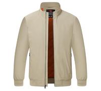 YSENTO Mens Bomber Jackets Winter Casual Windbreakers Jacket Windproof Lined Warm Baseball Coat Outwear(Light Khaki,L)