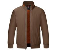 YSENTO Mens Bomber Jackets Winter Casual Windbreakers Jacket Windproof Lined Warm Baseball Coat Outwear(Coffee,M)