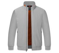 YSENTO Mens Bomber Jackets Winter Casual Windbreakers Jacket Windproof Lined Warm Baseball Coat Outwear(Light Grey,M)