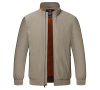 YSENTO Mens Bomber Jackets Winter Casual Windbreakers Jacket Windproof Lined Warm Baseball Coat Outwear(Khaki,XL)