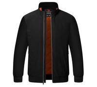 YSENTO Mens Bomber Jackets Winter Casual Windbreakers Jacket Windproof Lined Warm Baseball Coat Outwear(Black,XL)
