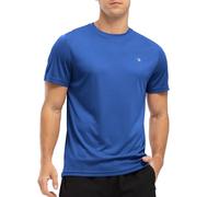 YSENTO Mens Running Sports Gym T-Shirts UV Quick Dry Rash Guards Short Sleeve Training Athletic Swim Tops(Dark Blue,M)