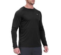 YSENTO Mens UV Protection Long Sleeve Tops UPF 50+ Quick Dry Lightweight Running Hiking Shirts(Black,M1)
