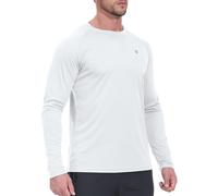 YSENTO Mens UV Protection Long Sleeve Tops UPF 50+ Quick Dry Lightweight Running Hiking Shirts(White,XL)