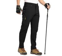YSENTO Mens Waterproof Fleece Lined Outdoor Walking Trousers Warm Thermal Softshell Hiking Ski Winter Trousers with Zip Pockets