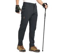 YSENTO Mens Waterproof Fleece Lined Outdoor Walking Trousers Warm Thermal Softshell Hiking Ski Winter Trousers with Zip Pockets