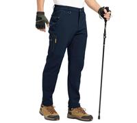 YSENTO Mens Waterproof Fleece Lined Outdoor Walking Trousers Warm Thermal Softshell Hiking Ski Winter Trousers with Zip Pockets