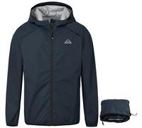YSENTO Mens Waterproof Rain Jacket Lightweight Packaway Rain Coats Walking Running Cycling Hooded Jacket(Navy,M1)