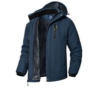 YSENTO Mens Waterproof Winter Fleece Coats Outdoor Warm Windproof Jacket Walking Hiking Coats with Detachable Hood(Denim Blue,M1)