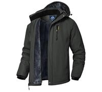YSENTO Mens Waterproof Winter Jackets Outdoor Warm Fleece Jacket Windproof Coats with Detachable Hood(Dark Grey,L)