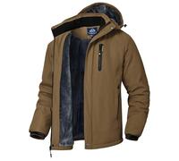 YSENTO Mens Waterproof Winter Jackets Outdoor Warm Fleece Jacket Windproof Coats with Detachable Hood(Coffee,S)